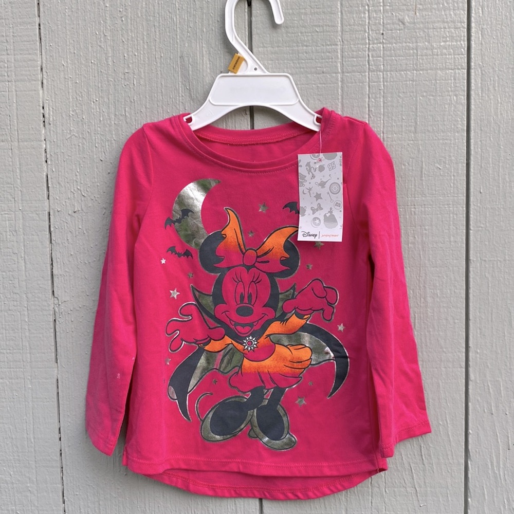 Disney Jumping Beans Baby Girl 18M cotton Minnie Mouse Halloween T- shirt l/s
